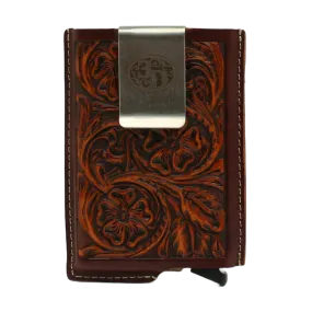 3D Belt® Men's Leather Logo Tooled Brown Smart Wallet D250002602