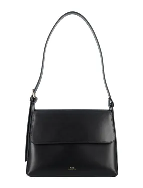 A.P.C. Elegant Mini Flap Handbag - Black (19x25x7 cm)