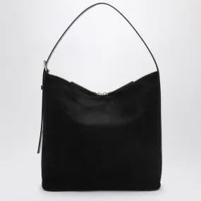 A.P.C. Medium Black Suede Shoulder Handbag