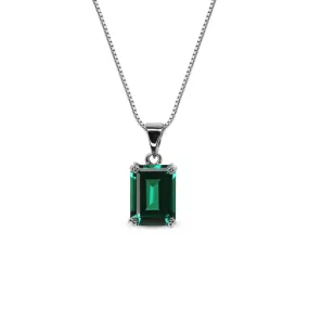 CARAT* London Fulton Double Prong Pendant Necklace Emerald Green