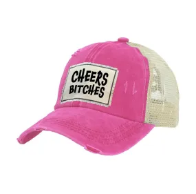 Cheers Bitches Vintage Distressed Trucker Adult Hat