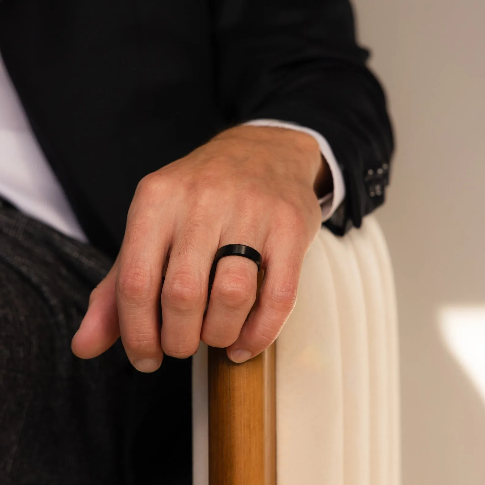 Classic Men's Black Rings Set