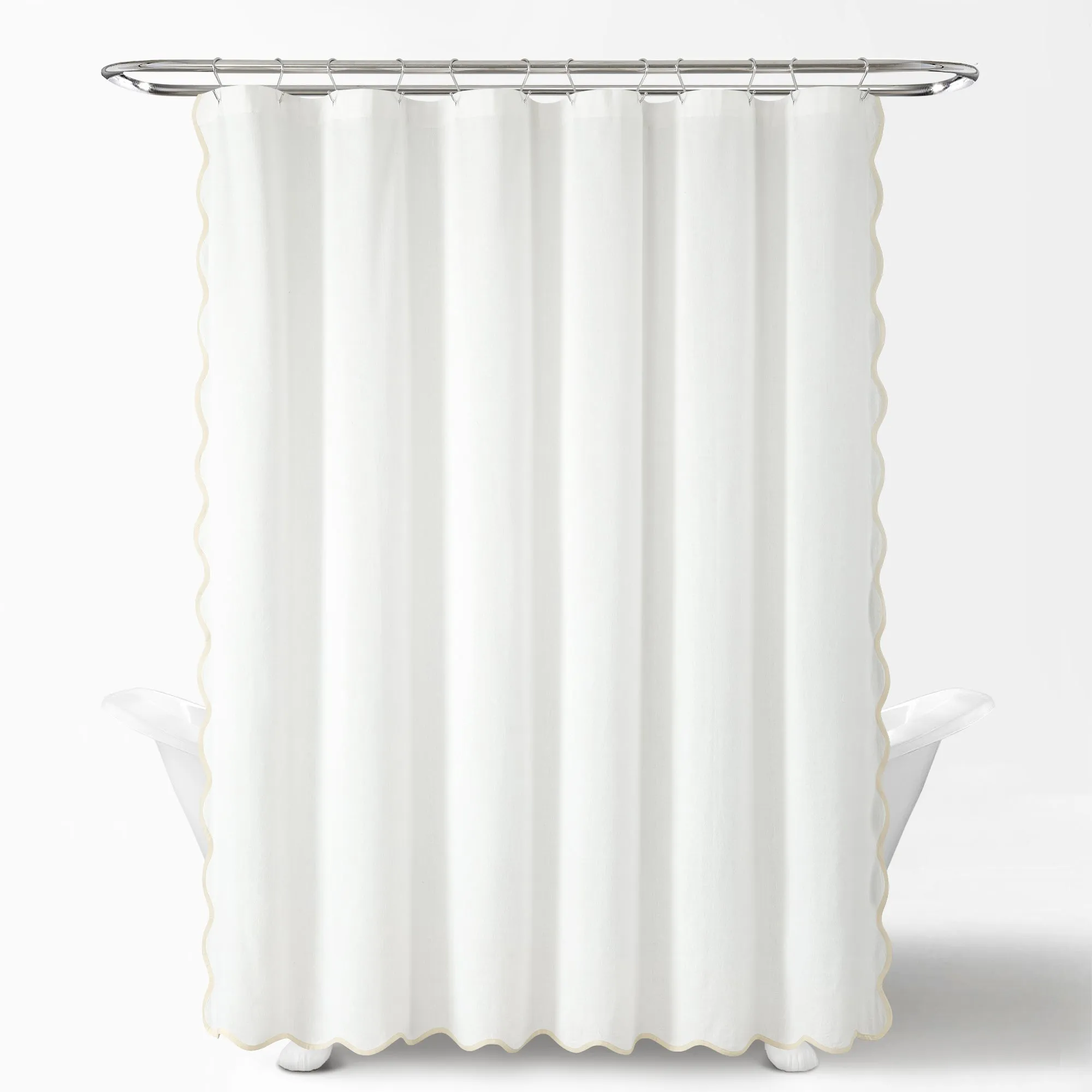 Coastal Chic Scallop Edge Shower Curtain