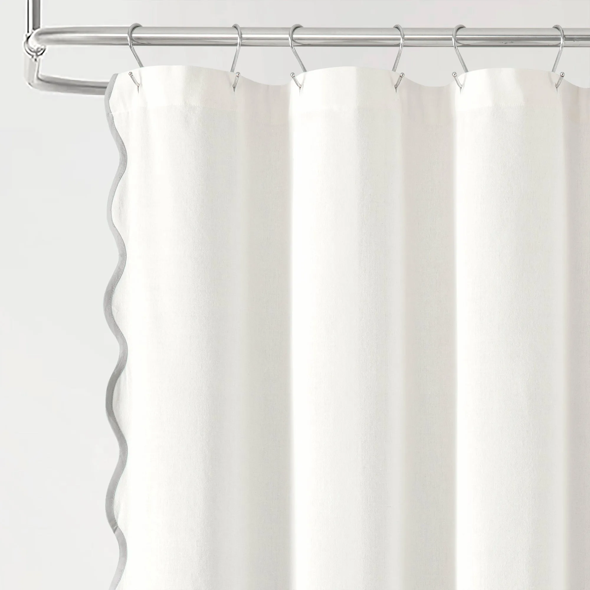 Coastal Chic Scallop Edge Shower Curtain