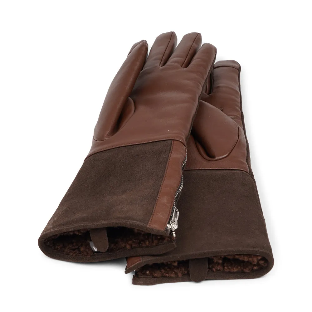 Cremona - Elegant Zip Gloves with Shearling