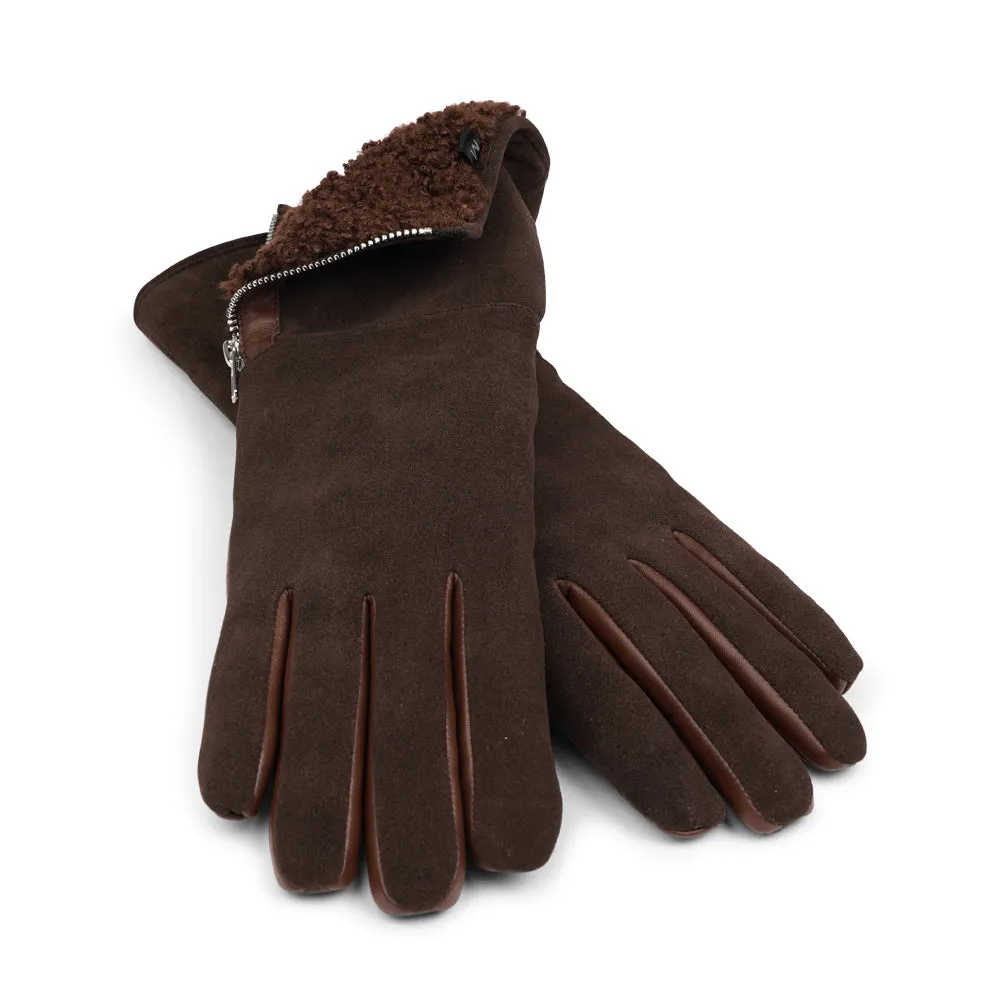 Cremona - Elegant Zip Gloves with Shearling