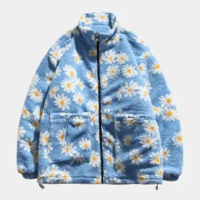 Daisy | Oversized Floral Plush Jacket