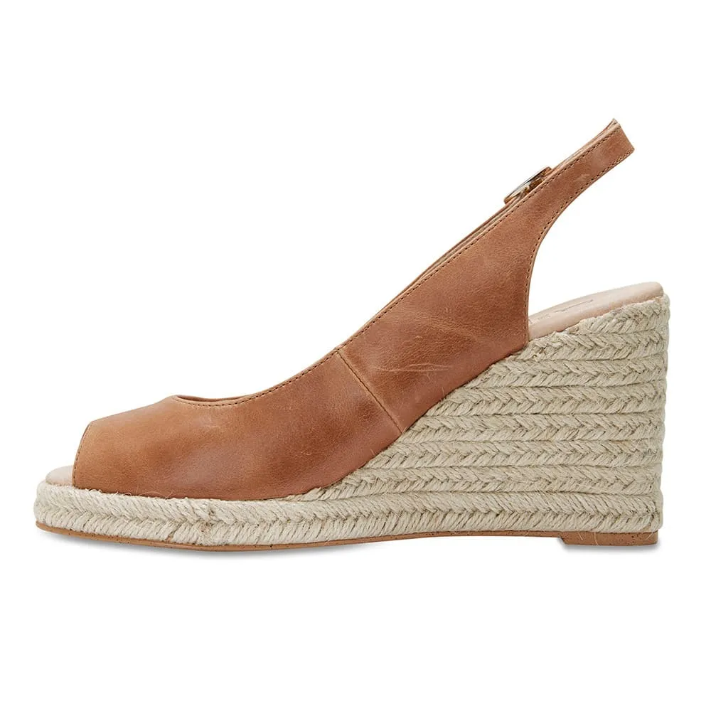 Dakota Espadrille in Cognac Leather