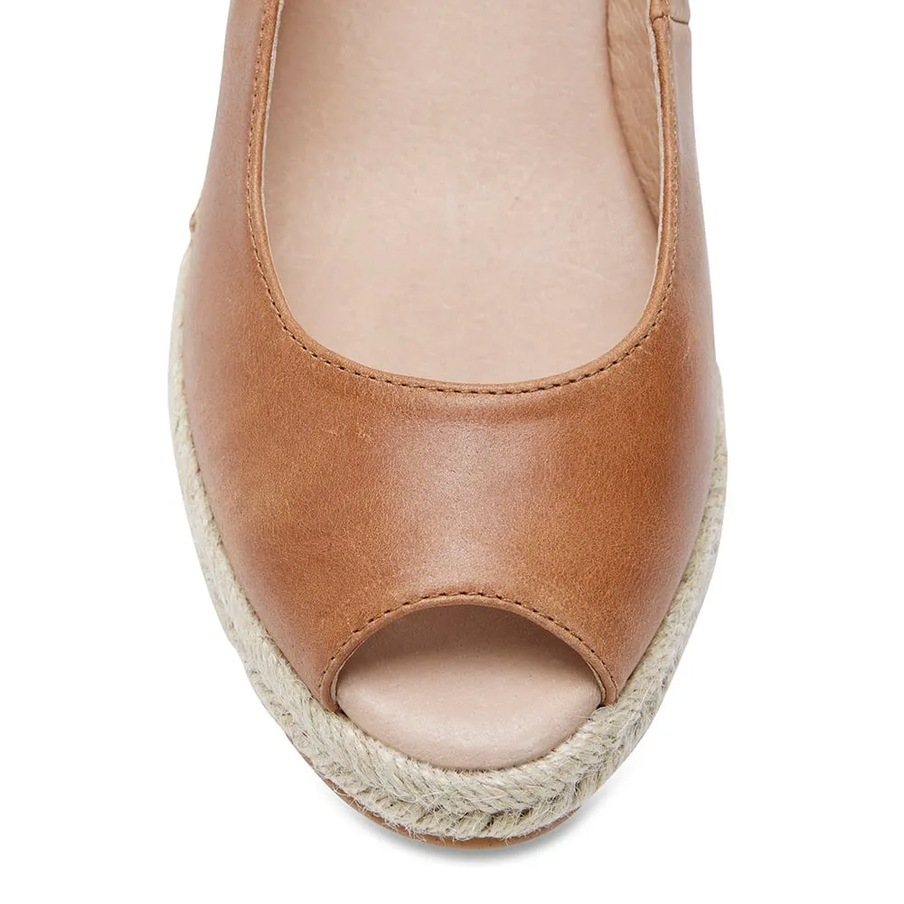 Dakota Espadrille in Cognac Leather