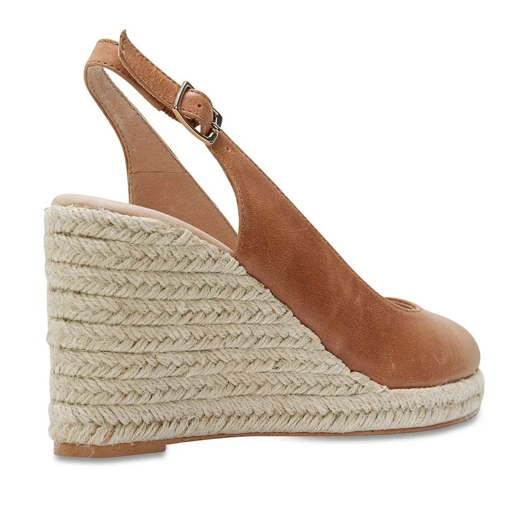 Dakota Espadrille in Cognac Leather