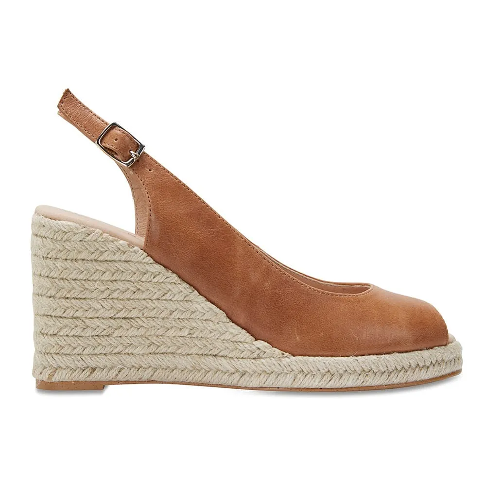 Dakota Espadrille in Cognac Leather