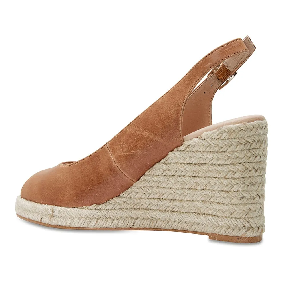 Dakota Espadrille in Cognac Leather