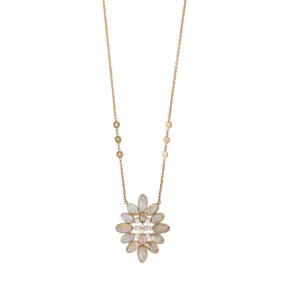 DIAMOND   MOONSTONE BLOSSOM NECKLACE