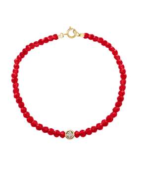 Gemstone & Diamond Bracelet - 14K Yellow Gold