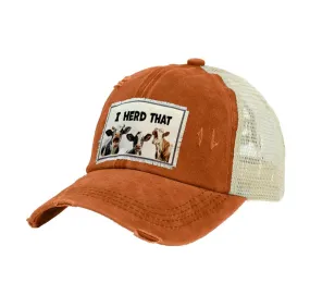 I Herd That Vintage Distressed Trucker Adult Hat