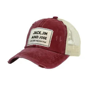 Jack, Jim And Jose - Vintage Distressed Trucker Adult Hat