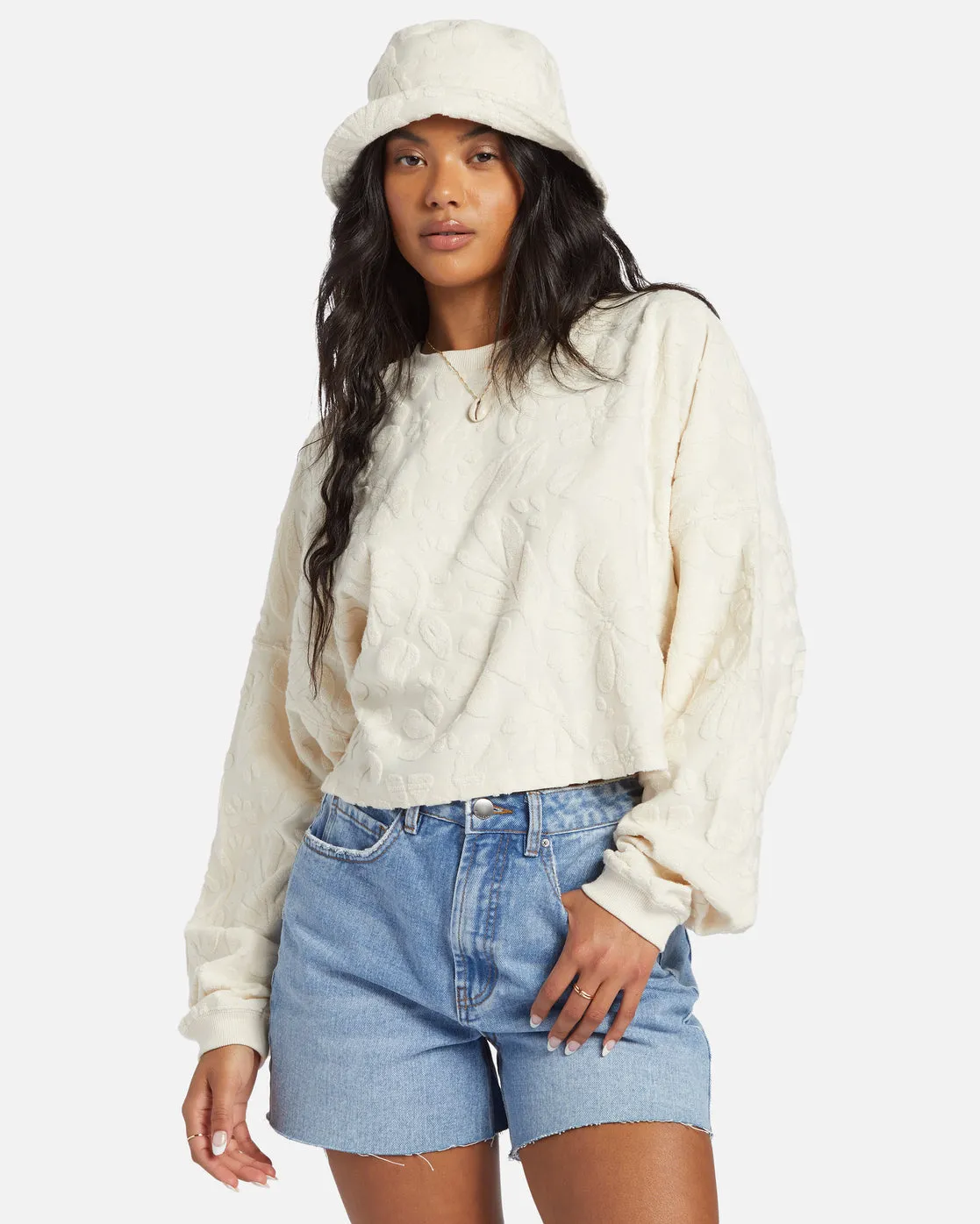 Loosen Up Crew Neck Sweatshirt - Whitecap