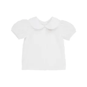 Maude's Peter Pan Collar Shirt & Onesie (Short Sleeve Woven) - Worth Avenue White