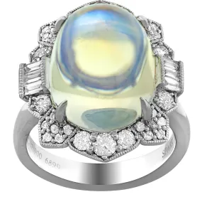 Moonstone and Diamond Ring