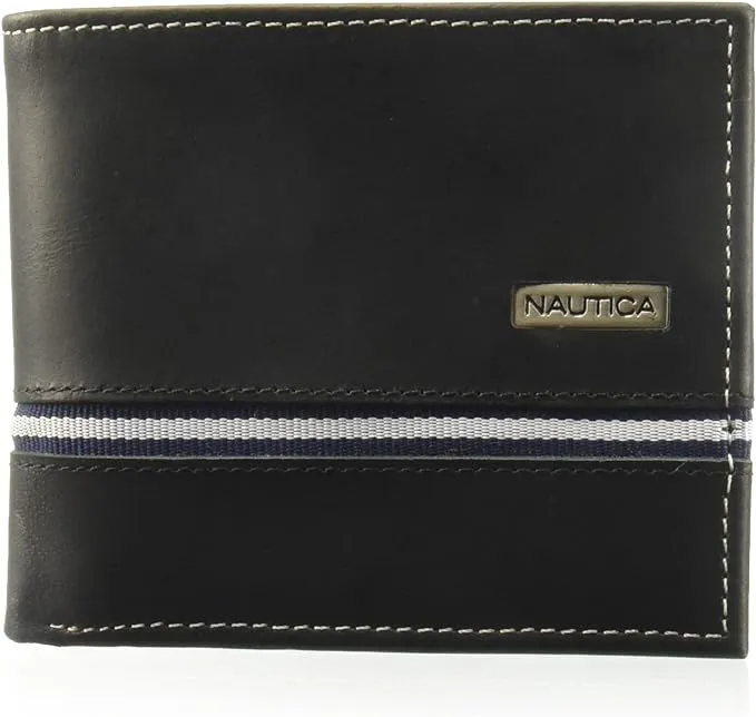 Nautica Men's Classic Leather Bifold RFID Wallet