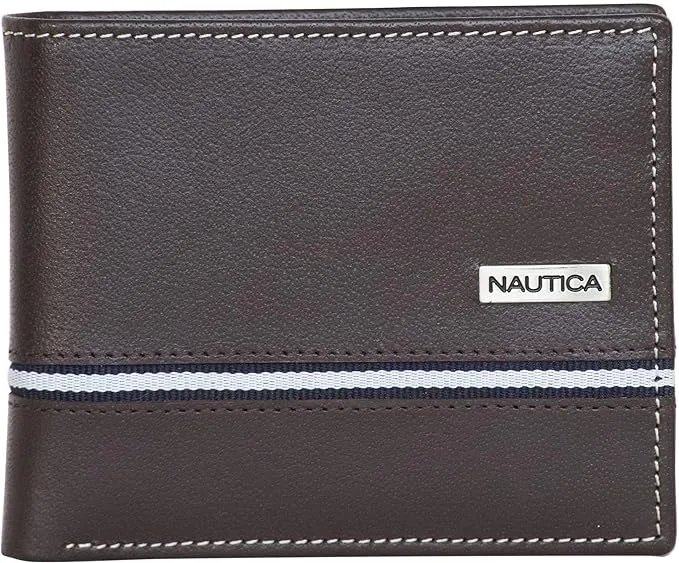 Nautica Men's Classic Leather Bifold RFID Wallet