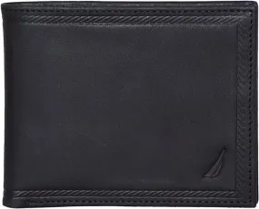 Nautica Men's Classic Leather Bifold RFID Wallet