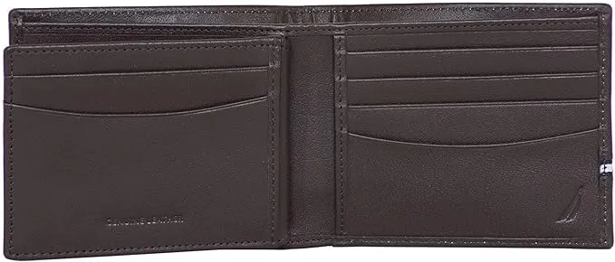 Nautica Men's Classic Leather Bifold RFID Wallet