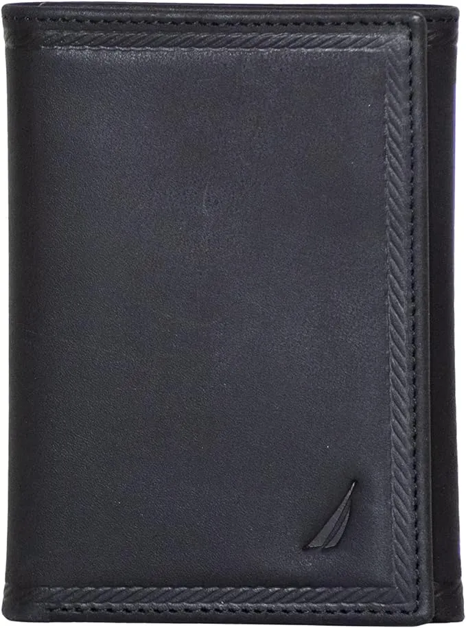 Nautica Men's Classic Leather Trifold RFID Wallet