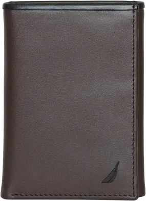 Nautica Men's Classic Leather Trifold RFID Wallet