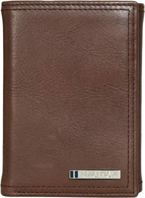 Nautica Men's Classic Leather Trifold RFID Wallet