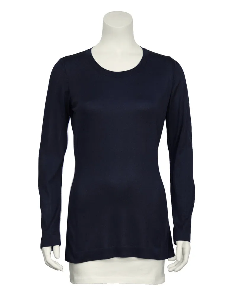 Navy Classic Long Sleeve Top