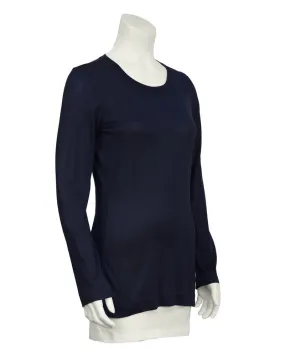 Navy Classic Long Sleeve Top