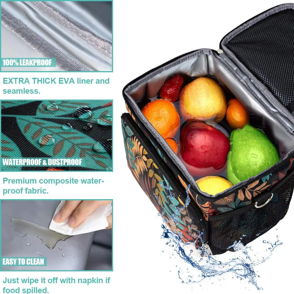 Reusable Lunch Box for Office Work School Picnic Beach - Leakproof Cooler Tote Bag Freezable Lunch Bag with Adjustable Shoulder Strap