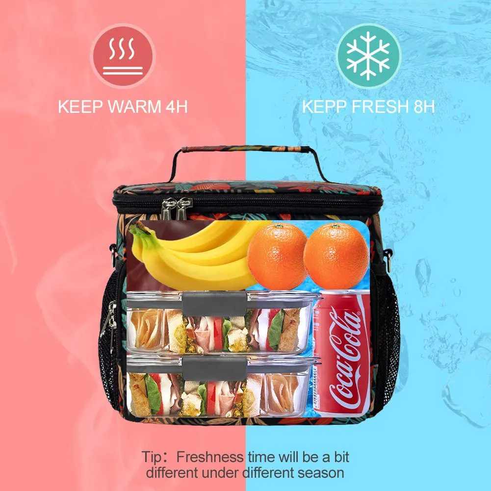 Reusable Lunch Box for Office Work School Picnic Beach - Leakproof Cooler Tote Bag Freezable Lunch Bag with Adjustable Shoulder Strap