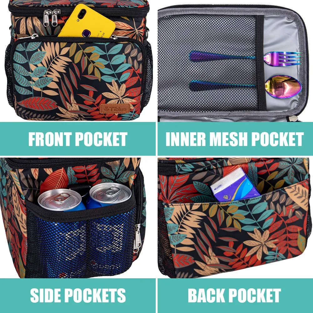 Reusable Lunch Box for Office Work School Picnic Beach - Leakproof Cooler Tote Bag Freezable Lunch Bag with Adjustable Shoulder Strap