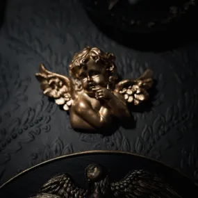 Small Golden Cherub - Wall Plaque