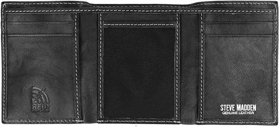 Steve Madden Men's RFID Trifold Wallet with Id Window