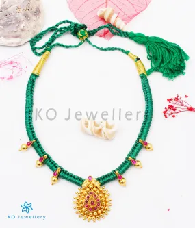 The Aradhana Silver Thread Necklace (Green)