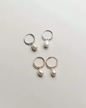 Tiffany Pearl Hoops