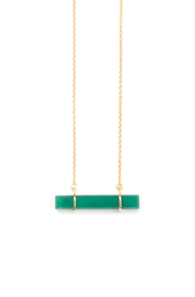 Urban Bar Necklace with Green Onyx