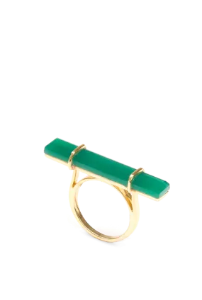 Urban Bar Ring with Green Onyx